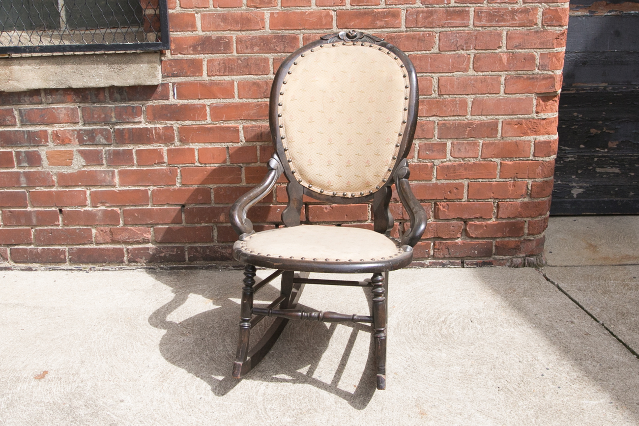 Antique Upholstered Rocking Chair EBTH